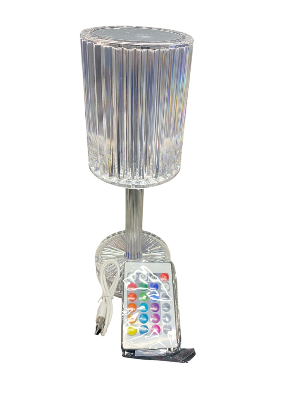LAMPARA DE MESA CRISTAL LED RECARGABLE